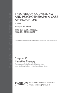 SAMPLE CHAPTER 15 THEORIES OF COUNSELING AND PSYCHOTHERAPY: A CASE APPROACH, 2/E