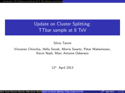 Update on Cluster Splitting: TTbar sample at 8 TeV