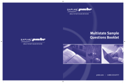 Multistate Sample Questions Booklet pmbr.com 1.800.523.0777