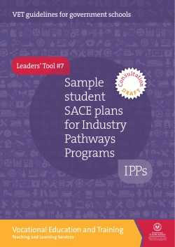 IPPs Sample student SACE plans