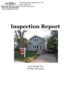 Inspection Report xxxx St Clair Ave St Paul, MN 55105