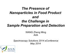 The Presence of Nanoparticles in Food Product and the Challenge in