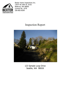 Inspection Report 123 Sample Loop Drive Seattle, WA  98XXX