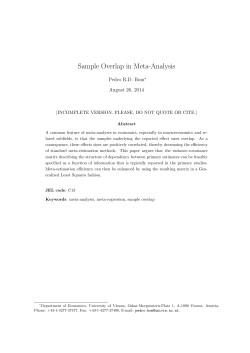 Sample Overlap in Meta-Analysis Pedro R.D. Bom August 26, 2014