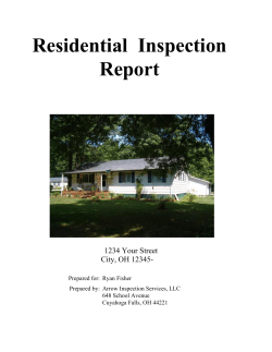 Residential  Inspection Report 1234 Your Street City, OH 12345-