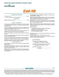 Cal-10 Nutra-Flo Liquid Fertilizer Product Label GUARANTEED ANALYSIS