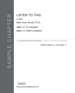 SAMPLE CHAPTER LISTEN TO THIS Mark Evan Bonds, Ph.D. ISBN 10: 0131838253