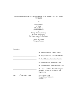 COMMENT MINING, POPULARITY PREDICTION, AND SOCIAL NETWORK ANALYSIS by