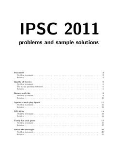 IPSC 2011 problems and sample solutions