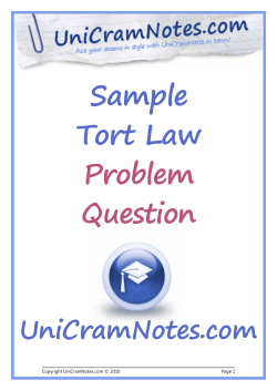Sample Tort Law Problem