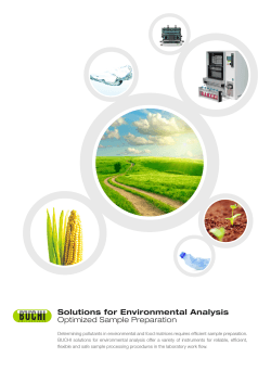 Solutions for Environmental Analysis Optimized Sample Preparation