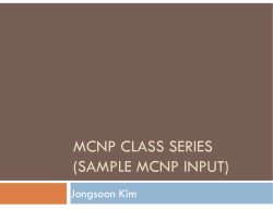 MCNP CLASS SERIES (SAMPLE MCNP INPUT) Jongsoon Kim