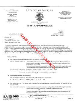 SAMPLE CITY DOCUMENTS