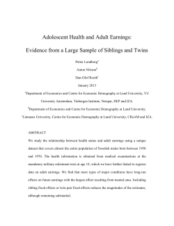 Adolescent Health and Adult Earnings: