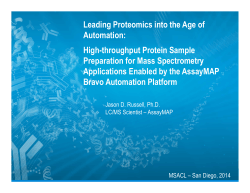 Leading Proteomics into the Age of Automation: High-throughput Protein Sample