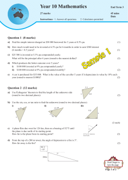 Year 10 Mathematics Question 1  (8 marks) End Term 3 27 marks