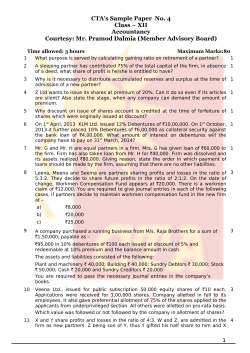 CTA’s Sample Paper  No. 4 Class – XII Accountancy