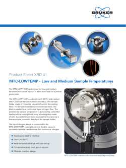 Product Sheet XRD 41 MTC-LOWTEMP - Low and Medium Sample Temperatures