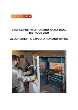 SAMPLE PREPARATION AND ANALYTICAL METHODS 2009 GEOCHEMISTRY, EXPLORATION AND MINING