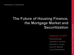 The Future of Housing Finance, the Mortgage Market and Securitization