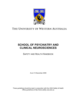 SCHOOL OF PSYCHIATRY AND CLINICAL NEUROSCIENCES S H