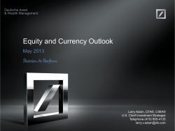Equity and Currency Outlook May 2013 Deutsche Asset