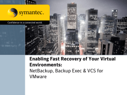 Enabling Fast Recovery of Your Virtual Environments: VMware