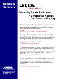 LGUIDE Executive Summary E-Learning Course Publishers: