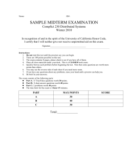 SAMPLE MIDTERM EXAMINATION CompSci 230 Distributed Systems Winter 2010