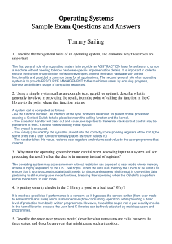Operating Systems Sample Exam Questions and Answers  Tommy Sailing