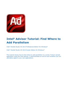 Intel Advisor Tutorial: Find Where to Add Parallelism