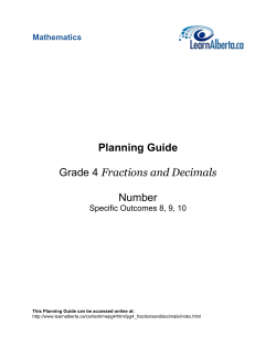 Planning Guide  Grade 4 Number