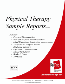 Physical Therapy Sample Reports