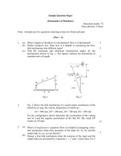 Sample Question Paper (Kinematics of Machines) Maximum marks: 75 Time allowed: 3 Hours