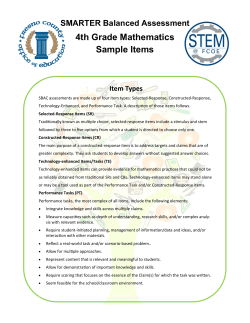 4th Grade Mathematics Sample Items SMARTER Balanced Assessment Item Types