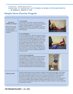 Sample Home Exercise Program EXERCISE TO IMPROVE OUTCOMES IN KNEE OSTEOARTHRITIS &gt;&gt;