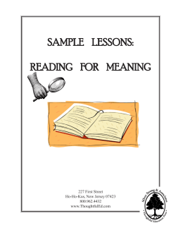 SAMPLE   LESSONS: READING   FOR   MEANING