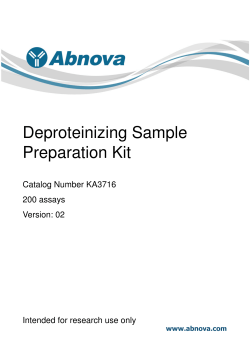 Deproteinizing Sample Preparation Kit Catalog Number KA3716