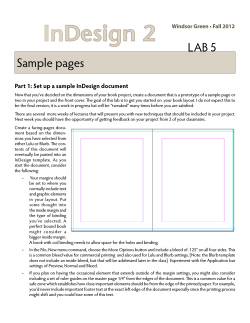 InDesign 2 LAB 5 Sample pages