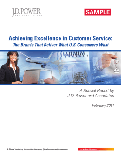 Achieving Excellence in Customer Service: SAMPLE A Special Report by
