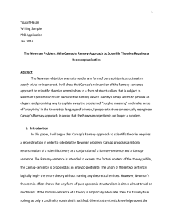 Yousuf Hasan Writing Sample PhD Application Jan. 2014