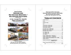Table of Contents Denver and Rio Grande Western / Rio Grande Southern