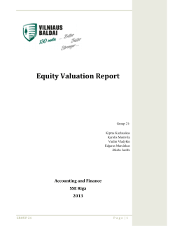 Equity Valuation Report Accounting and Finance SSE Riga 2013