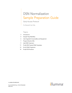 DSN Normalization Sample Preparation Guide Early Access Protocol Topics