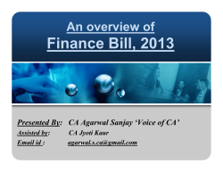 Finance Bill, 2013 An overview of