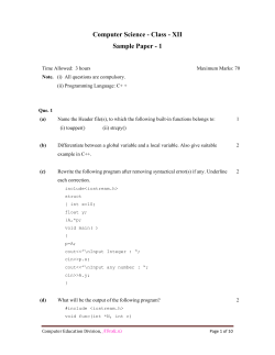 Computer Science - Class - XII Sample Paper - 1