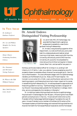 Ophthalmology I Dr. Arnold Endows Distinguished Visiting Professorship