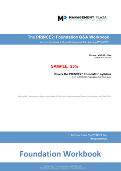 PRINCE2 Foundation SAMPLE  25%