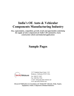 India’s OE Auto &amp; Vehicular Components Manufacturing Industry