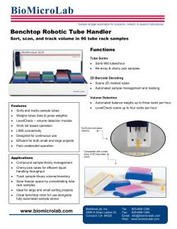 Benchtop Robotic Tube Handler
